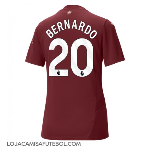 Camisa de Futebol Manchester City Bernardo Silva #20 Equipamento Alternativo Mulheres 2024-25 Manga Curta